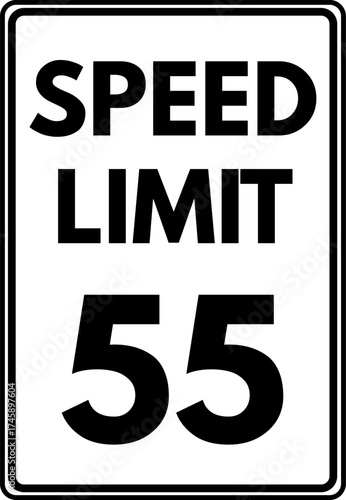 Speed limit 55 mph traffic sign