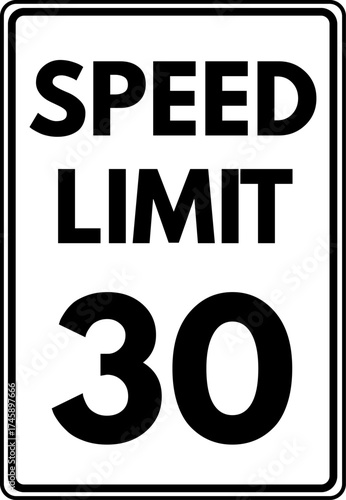 Speed limit 30 mph traffic sign