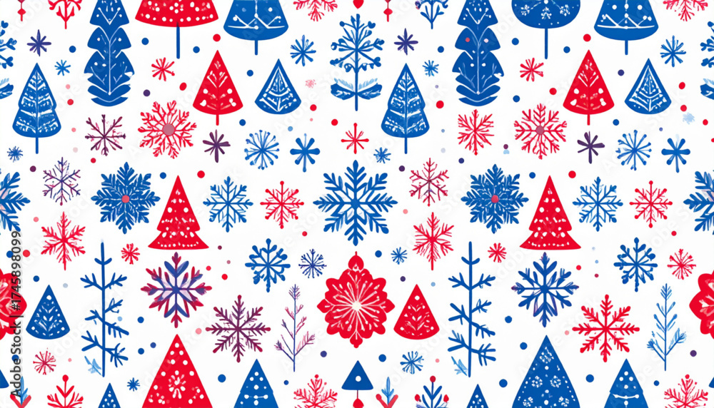 Fototapeta premium Seamless Patterns with Hand-drawn Elements