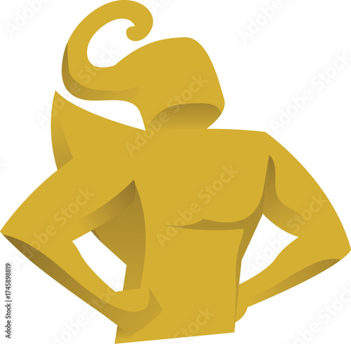 Abstract Golden Strong Man Deity Character (Gatotkaca Inspired)