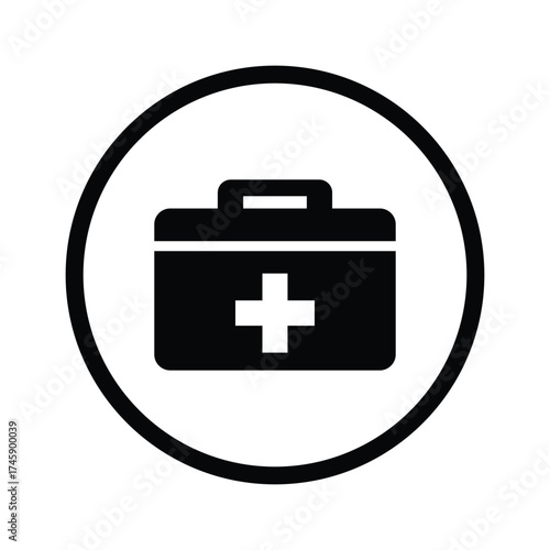 First Aid Kit Icon. Medical Emergency Box Symbol