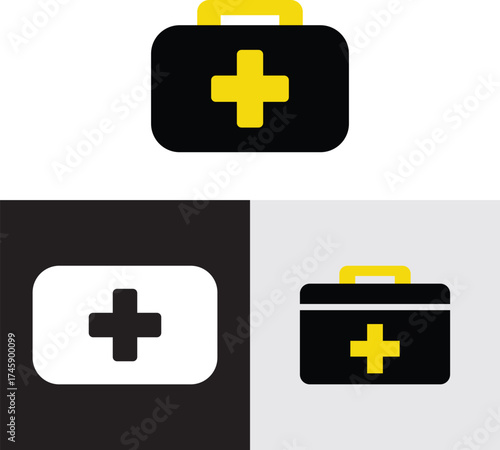 First Aid Kit Icon. Medical Emergency Box Symbol