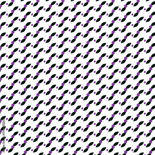 Abstract Geometric Pattern - Black and Purple on White