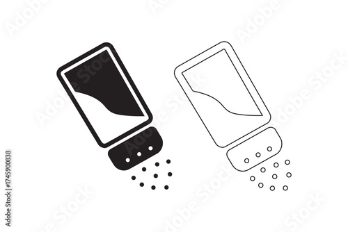 Vector salt bottle silhouette on clean background
