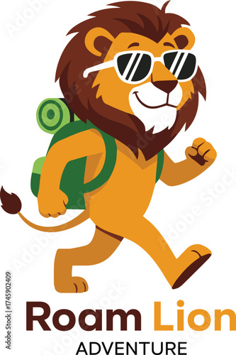 Roam Lion Mascot Logo for Travel and Adventure Exploration Branding