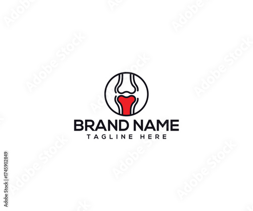 Anatomy Logo: An artful minimalist logo which depicts a detailed bone cross-section, subtly encased in a circle, evoking concepts of health, medicine, and precision, representing the human body.
