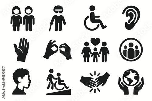 Inclusive icons representing accessibility and diversity
