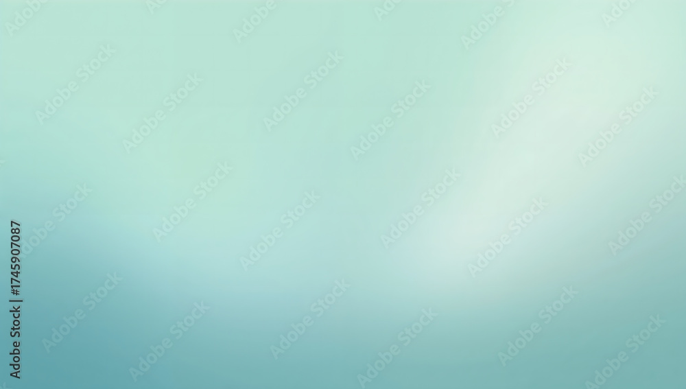 Obraz premium A smooth gradient transitioning from sea green to soft aqua, minimalist yet calming