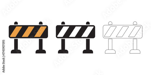 Vector road barriers on clean background