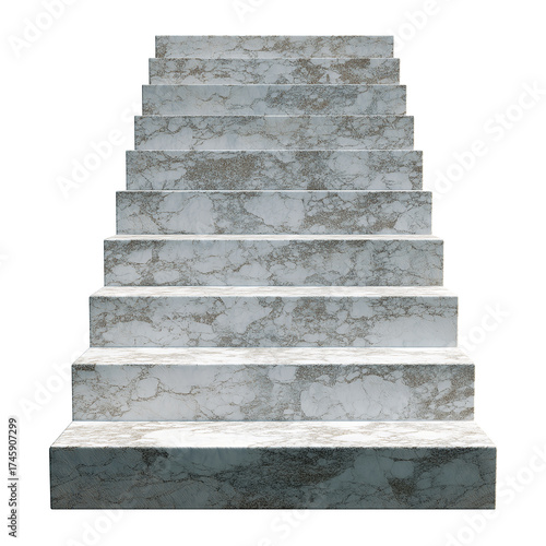 White marble stairs from straight on PNG