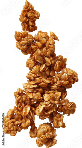 Pile of delicious crunchy granola cereal for breakfast.