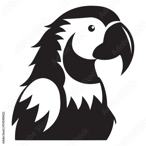macaw parrot  vector icon outline