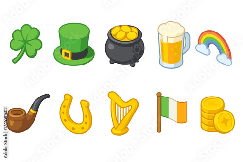 St. patrick's day 3d icon set: celebration, tradition, and luck symbols collection