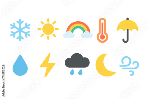 Weather, climate 3d icon set. forecast, temperature, sun, rain, cloud 3d icons collection.