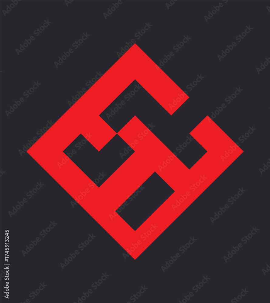 Obraz premium Black Red Simple Logo