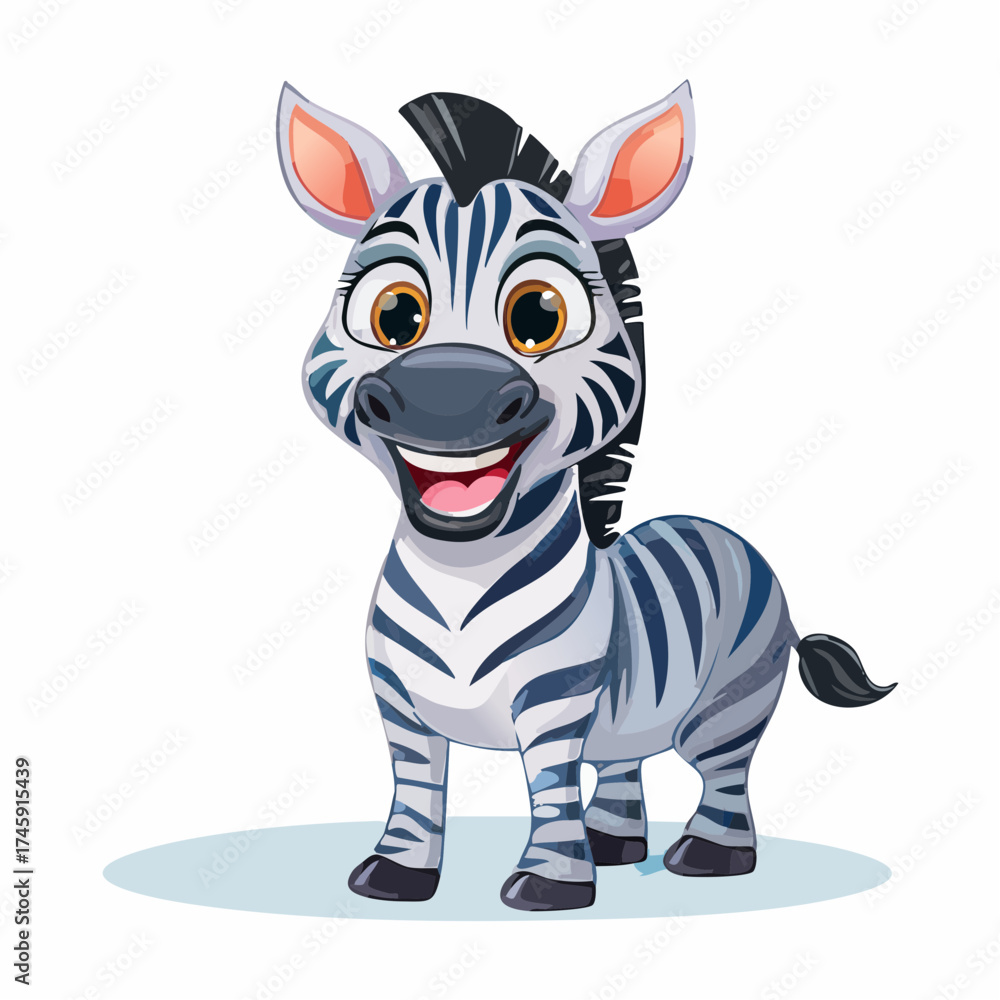 Fototapeta premium Zebra im Cartoon-Stil