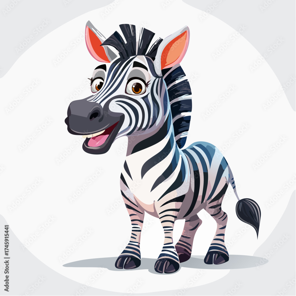 Obraz premium Zebra im Cartoon-Stil