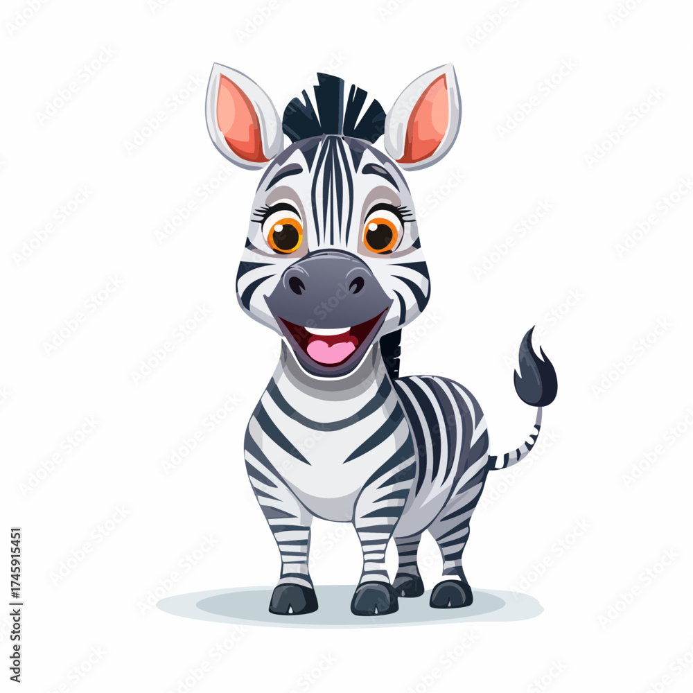 Fototapeta premium Zebra im Cartoon-Stil