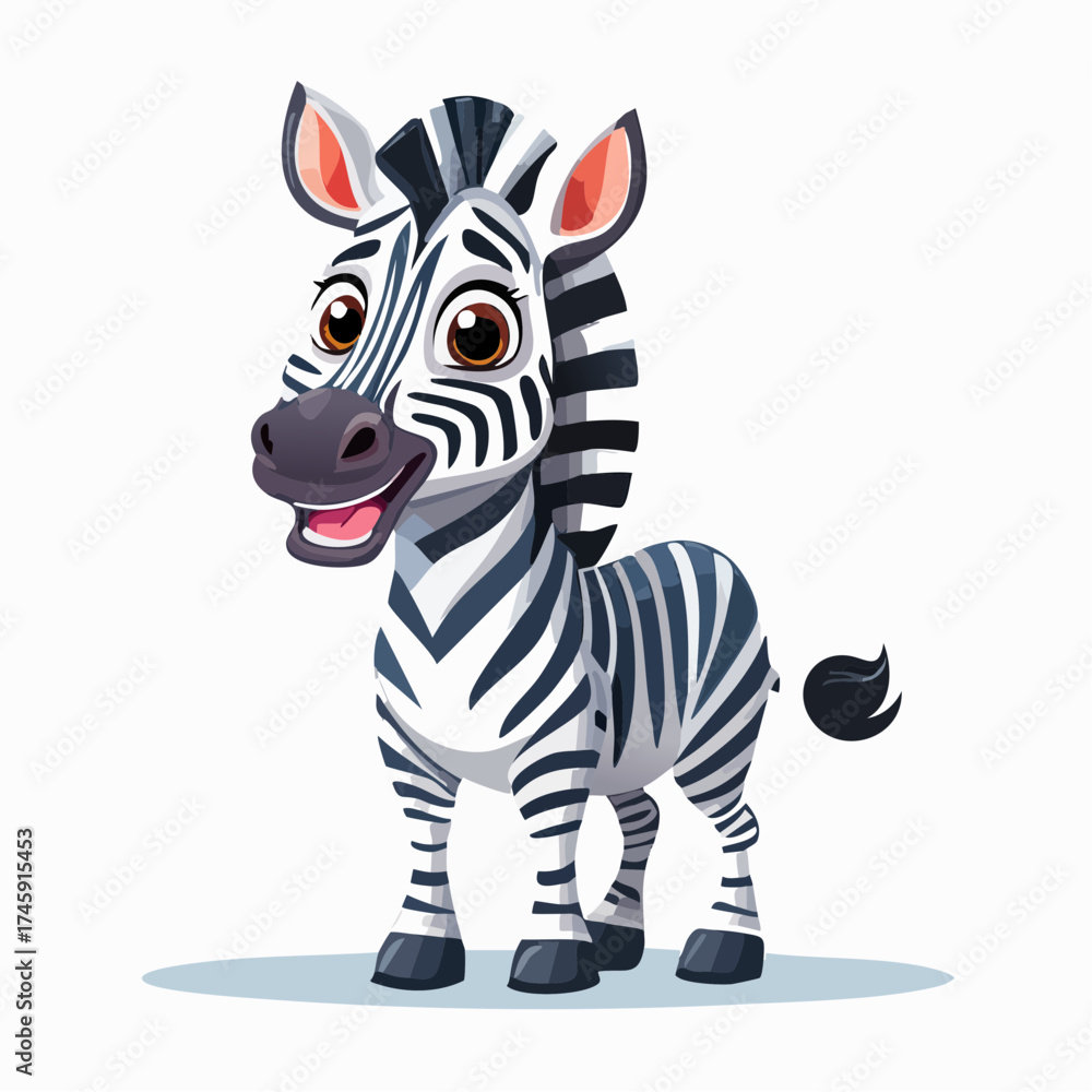 Fototapeta premium Zebra im Cartoon-Stil