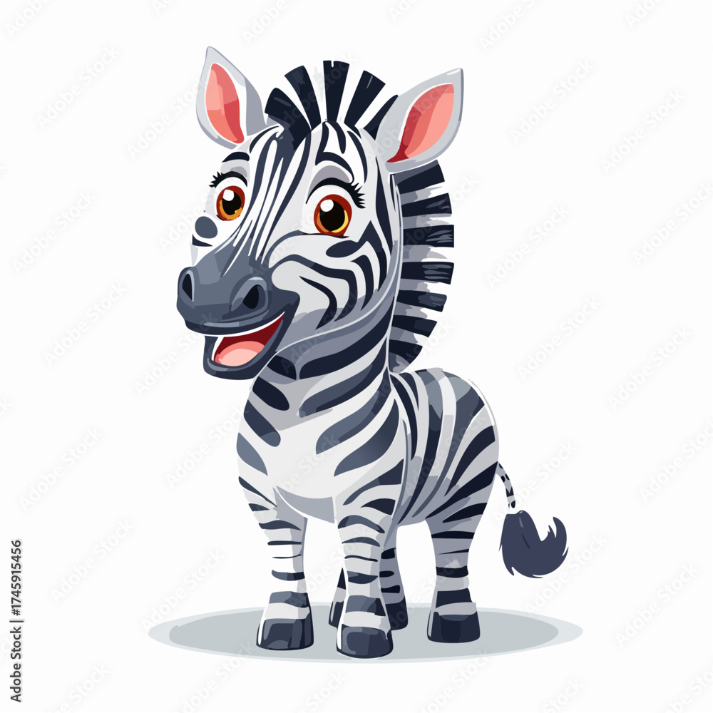 Fototapeta premium Zebra im Cartoon-Stil