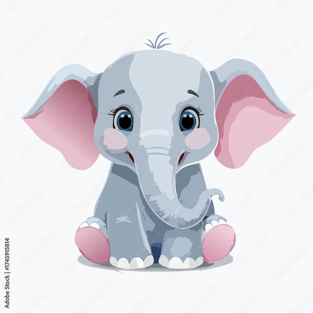 Obraz premium Fröhlicher Elefant im Cartoon-Stil