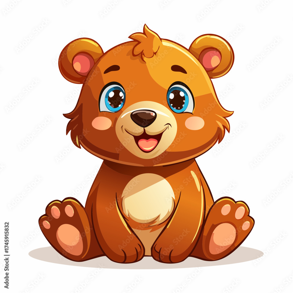 Fototapeta premium Kuscheliger Bär im Cartoon-Stil