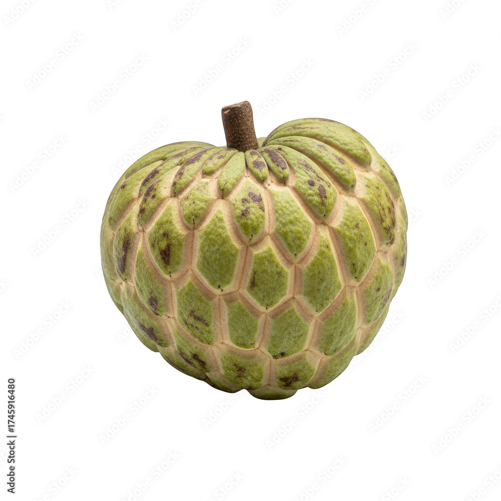 Obraz premium A single custard apple fruit isolated on transparent background