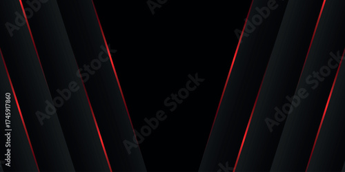 Abstract background with overlapping layers and red light line effect decoration. Background with cutout style concept for cover, flyer, banner, website, card or brochure.