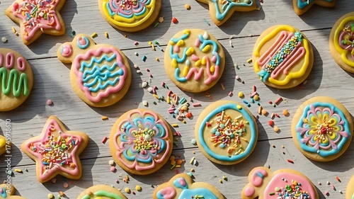 Wallpaper Mural A delightful assortment of decorated sugar cookies perfect for any occasion with their colorful icing and festive sprinkles Torontodigital.ca