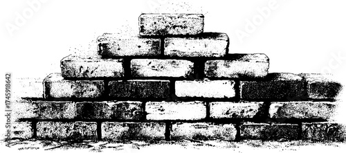 Brutalist design with concrete blocks and sharp shadows
