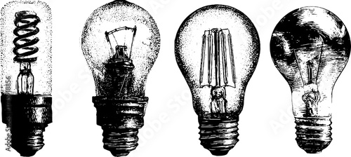 Vintage filament lamps and modern led halogen bulbs design inspiration