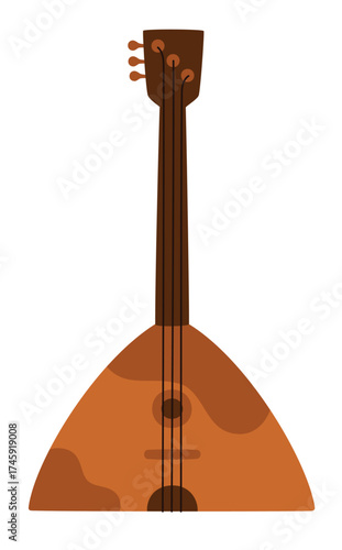 Balalaika musical instrument. Flat vector illustration.