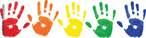 Colorful Handprints Representing Unity, Diversity, and Collaboration