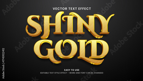 shiny gold editable text effect 3d vector 