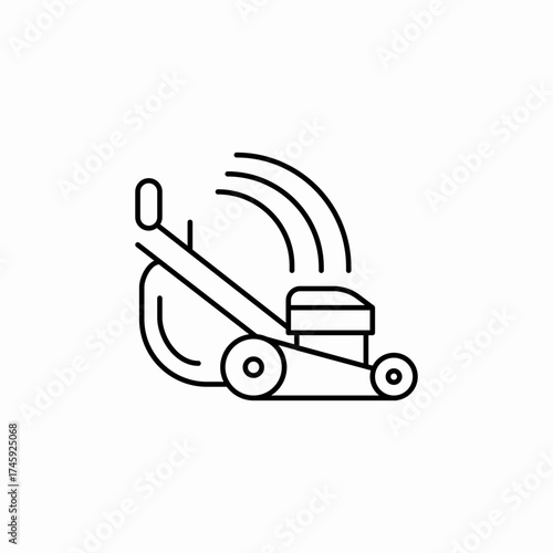 garden lawn mower icon sign vector