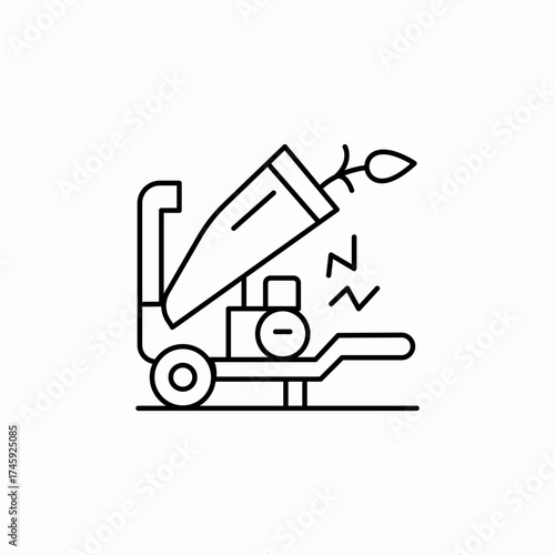 garden shredder chipper icon sign vector