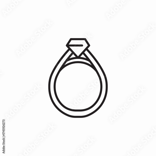 diamond ring jewelry icon sign vector