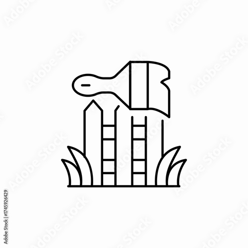 garden fence painting icon sign vector