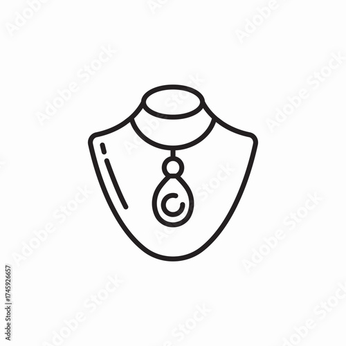 woman necklace gem jewelry icon sign vector