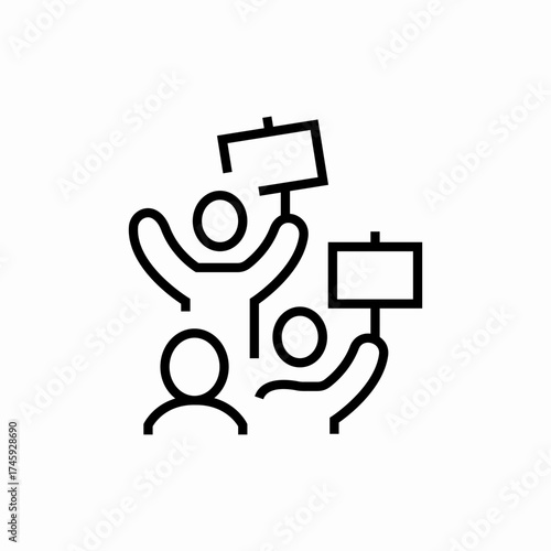 people strike icon sign vector