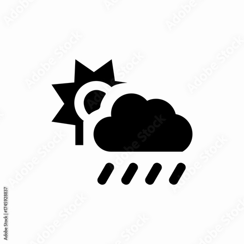 sun cloud rain icon sign vector