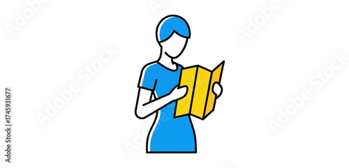 Person reading a map planning travel for vacation while exploring city sights ideal for tourism marketing and travel guides enjoying trip planning