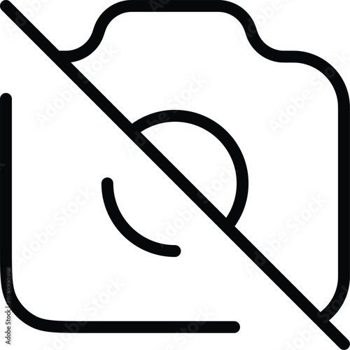 Vector art of no camera icon, photography not allowed symbol