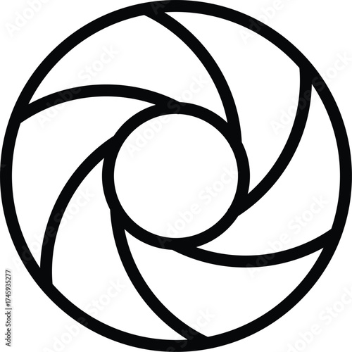 Vector art of aperture icon, photography and camera symbol