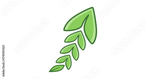 sprig of green leaves a simple botanical design element for natural living illustrating healthy eating and organic lifestyle advertising