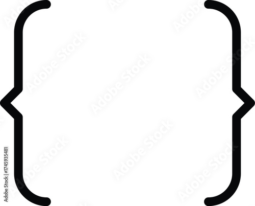 Vector art of curly bracket icon braces symbol sign