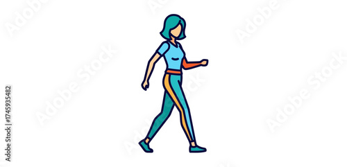 woman walking outdoors fit female taking a stroll in athletic wear promoting wellness and active lifestyle concepts for fitness content
