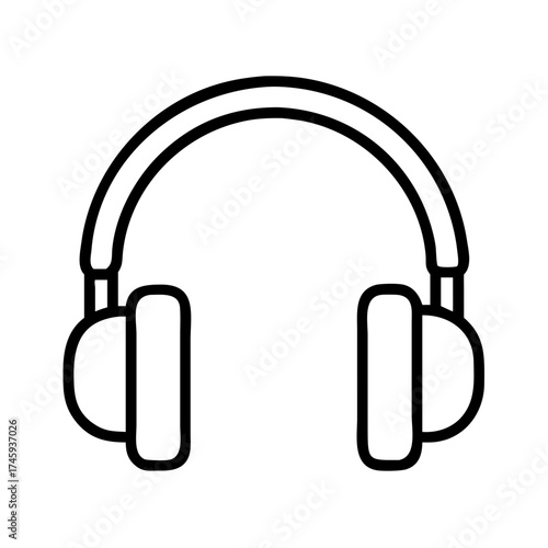 Vector art of detailed illustration of black headphones, , perfect for music listening, gaming, and audio enjoyment