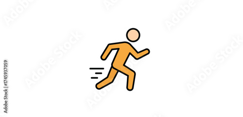 running figure speeding along a minimalistic illustration of athleticism and motion ideal for fitness blogs emphasizing speed and energy.