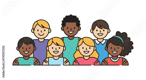 Vaccinated children group smiling with band-aids on arms after vaccination illustrating herd immunity and public health awareness perfect for health campaigns.